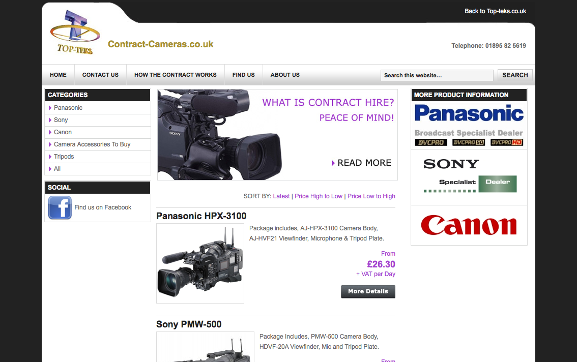 Contract Cameras - Hire deals on Cameras